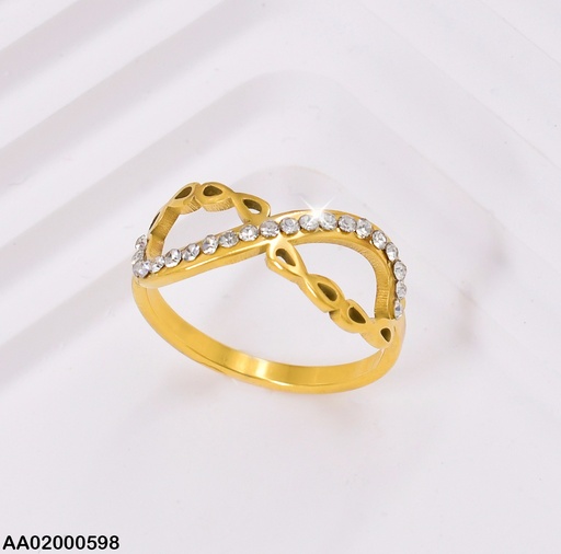 [AA02000598] ANILLO INFINITO ZIRCONIAS/ESLABONES # RA019-20