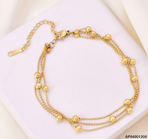 [AP04001206] PULSERA 3 LINEAS CAD. ESFERAS # BA083-1