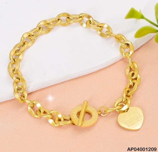 [AP04001209] PULSERA DIJE CORAZON CIERRE DE T # BA093-45