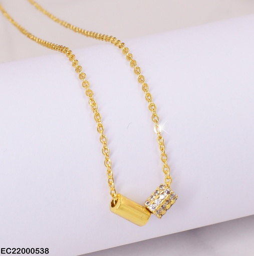 [EC22000538] CADENA DIJE 2 CILINDROS LISO/ZIRC. # CE049-10