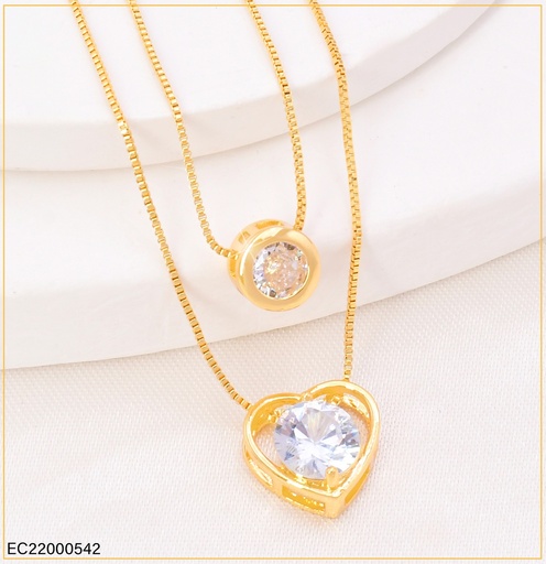[EC22000542] CADENA DIJE RD/ CORAZON ZIRC. # CE124-5