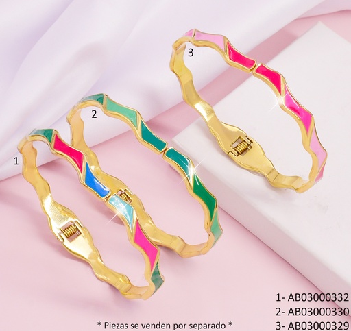 [AB03000329] BRAZALETE ONDULADO FUCSIA 080698-W25