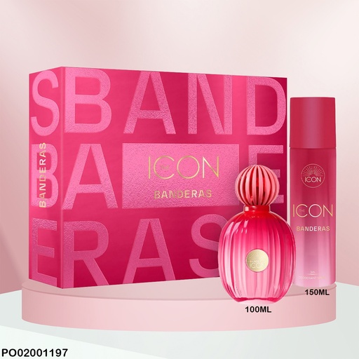 [PO02001197] ESTUCHE PERFUMES THE ICON WOMAN BANDERAS 2PCS