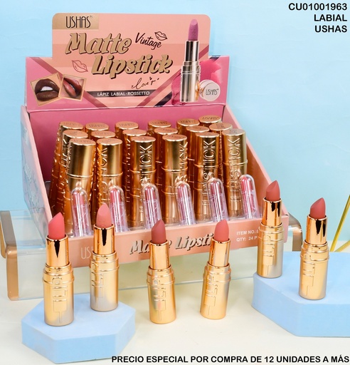 [CU01001963] LABIAL MATTE LIPSTICK SURTD. USHAS LP2333B