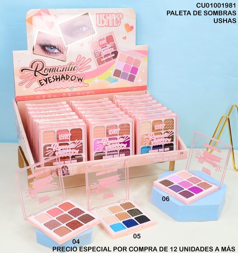 [CU01001981] PALETA 9 TON. SOMBRAS SURTD. ROMANTIC USHAS ES4209-4