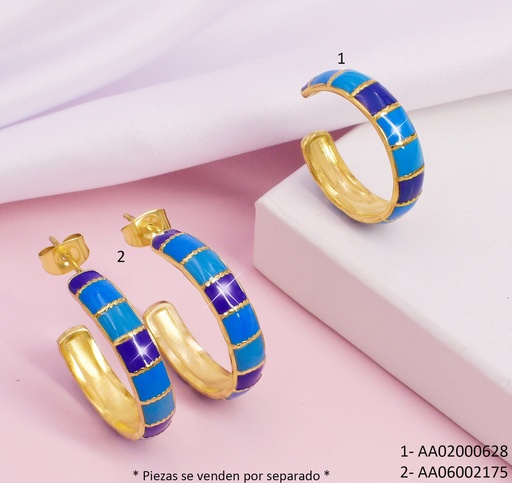 [AA02000628] ANILLO AJUST.AZUL/CELESTE LINEAS DOR.VERT. 080714-W25