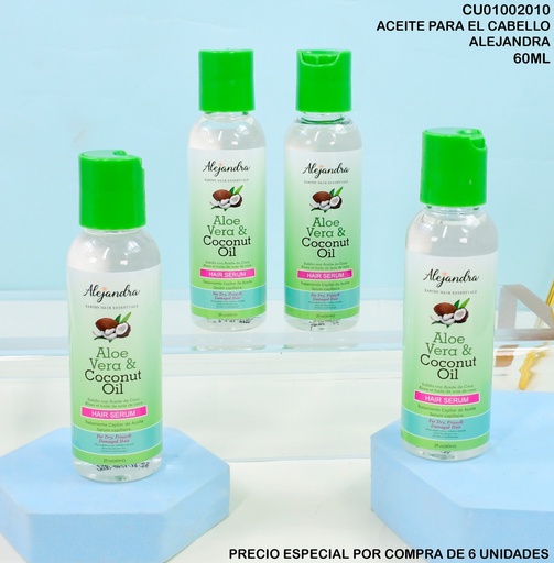 [CU01002010] GOTAS ACEITE ALEJANDRA ALOE VERA C/COCONUT ALJ-08 60ML