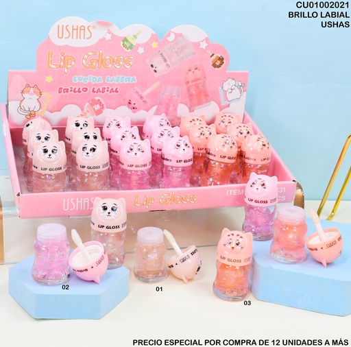 [CU01002021] BRILLO LABIAL GATITO OREJAS USHAS LG2531