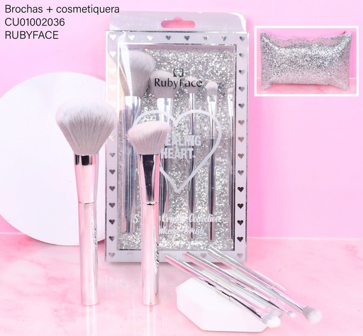 [CU01002036] SET DE 5 BROCHAS + COSM. STEALING RUBYFACE JZ05+XS0