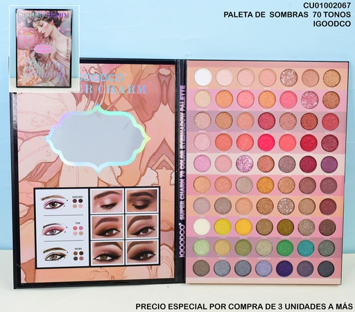 [CU01002067] PALETA 70 TONOS SOMB. BEAUTY IGOODCO IG3028