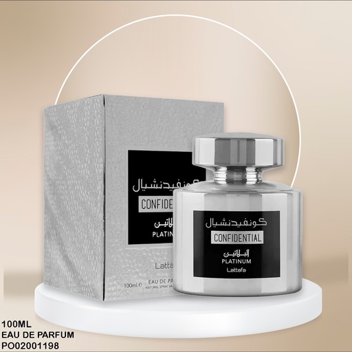 [PO02001198] PERFUME CONFIDENTIAL PLATINUM LATTAFA EDP 100ML