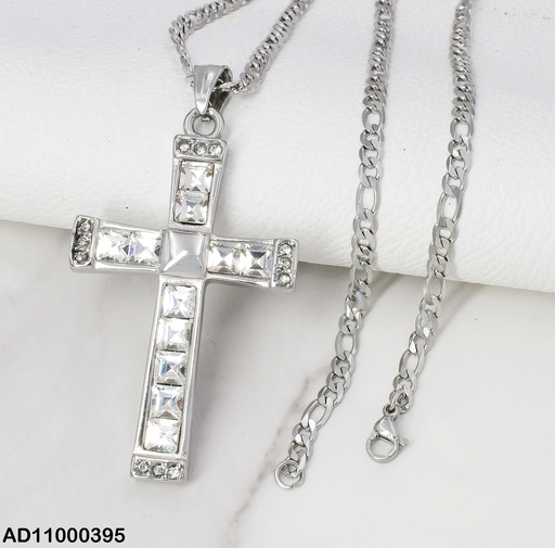 [AD11000395] DIJE PLAT. CRUZ GRANDE ZIRCONIAS CUADROS 080677