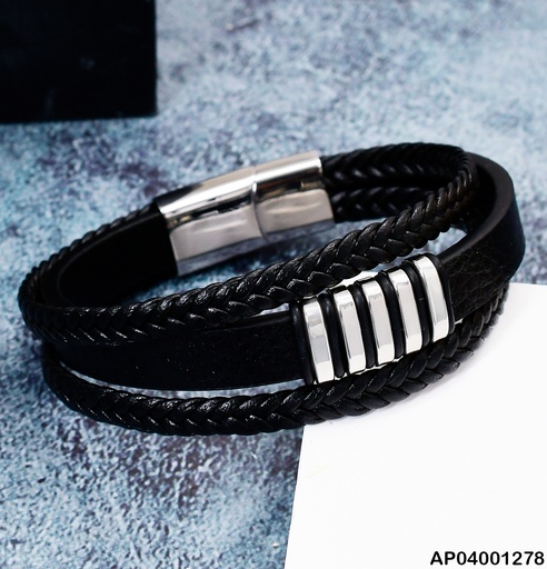 [AP04001278] PULSERA PLATD. 3 FAJAS IIIII 080910-W148