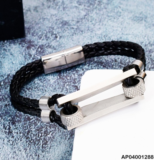 [AP04001288] PULSERA PLATD. II TRENSAS 080911-W148