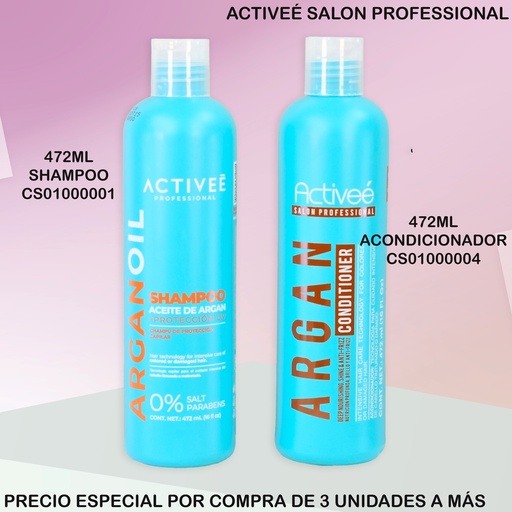 [CS01000001] SHAMPOO ACTIVEE ARGAN SIN SAL 16OZ SH0621-005