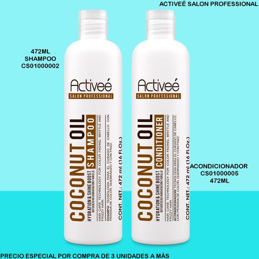 [CS01000002] SHAMPOO ACTIVEE COCONUT 16OZ-40065SC