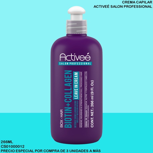 [CS01000012] CREMA P/PEINAR ACTIVEE BIOTIN+COLLAG 9OZ