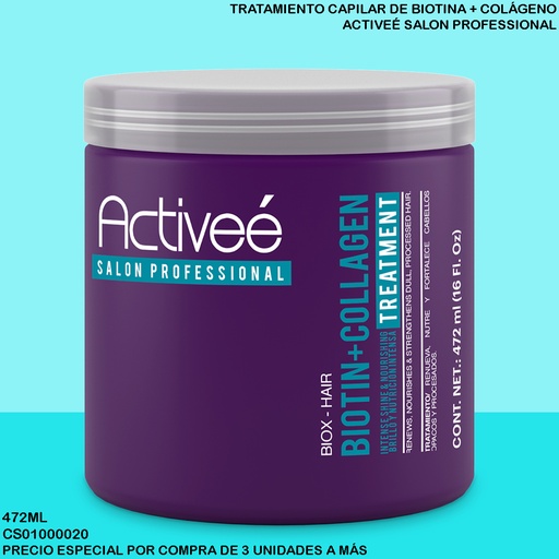 [CS01000020] TRATAMIENTO ACTIVEE BIOTIN+COLLAGEN 16OZ