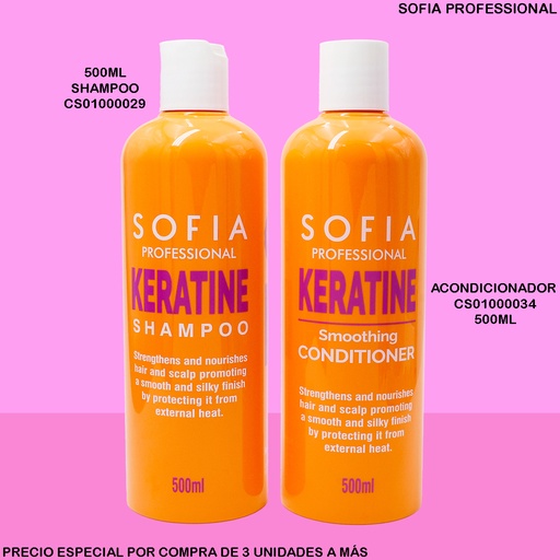 [CS01000029] SHAMPOO KERATINE 500ML SOFIA PROFESIONALS107B-1