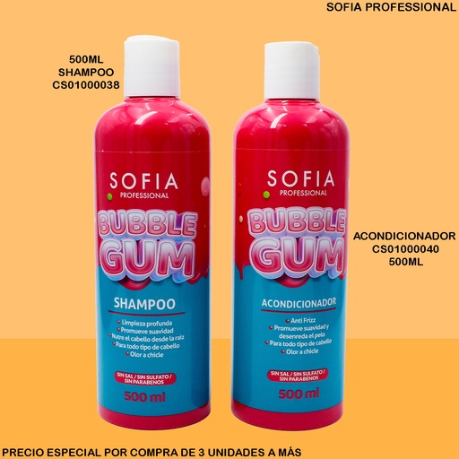 [CS01000038] SHAMPOO CHICLE 500ML SOFIA PROFESIONAL