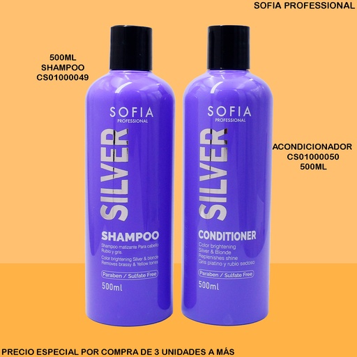 [CS01000049] SHAMPOO SILVER MATIZANTE RUBIO/GRIS SOFIA PROF.