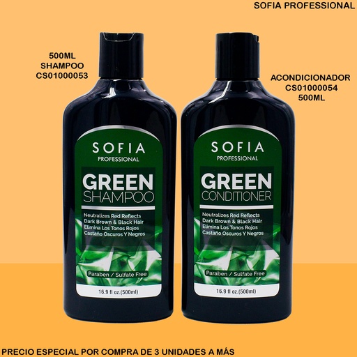 [CS01000054] ACONDICIONADOR GREEN 500ML SOFIA PROFESIONAL