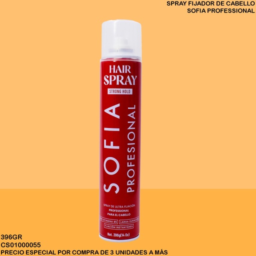 [CS01000055] SPRAY CAPILAR FIJACION STRONG HOLD 14OZ SOFIA PROF.