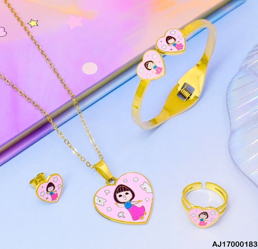[AJ17000183] JUEGO NIÑA C/OSOS BLANCOS C/BRAZALETE-ANILLO 080759