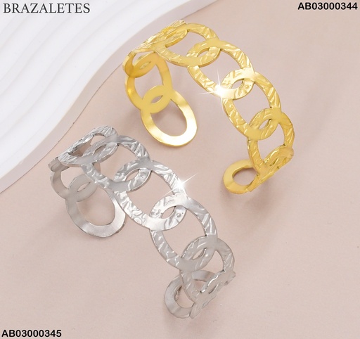 [AB03000345] BRAZALETE PLAT. ESLABON DE CAD.GRANDE BA105-131