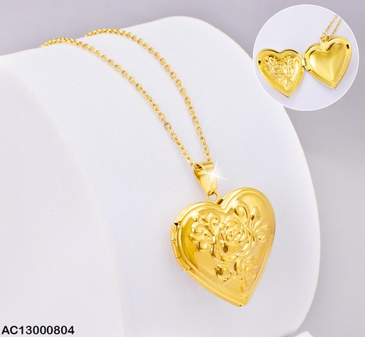 [AC13000804] CADENA CORAZON GRABADO VD080926-054
