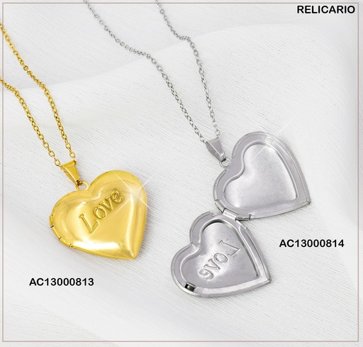 [AC13000814] CADENA PLATD. CORAZON INFLADO 080941-054