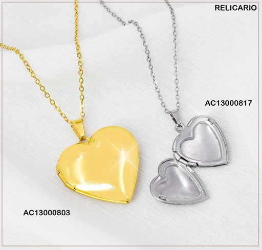 [AC13000817] CADENA PLATD. CORAZON INFLADO 080945