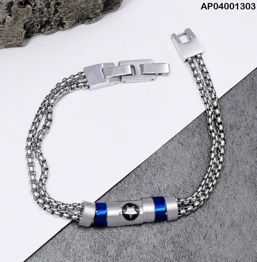 [AP04001303] PULSERA PLATD. III ESTRELLA III 081610-W177
