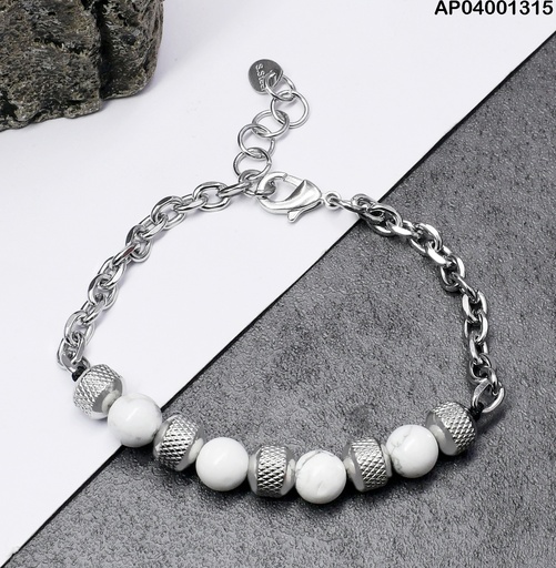[AP04001315] PULSERA PLATD. 0O0O0O0O0  BLANCA 081656-W177