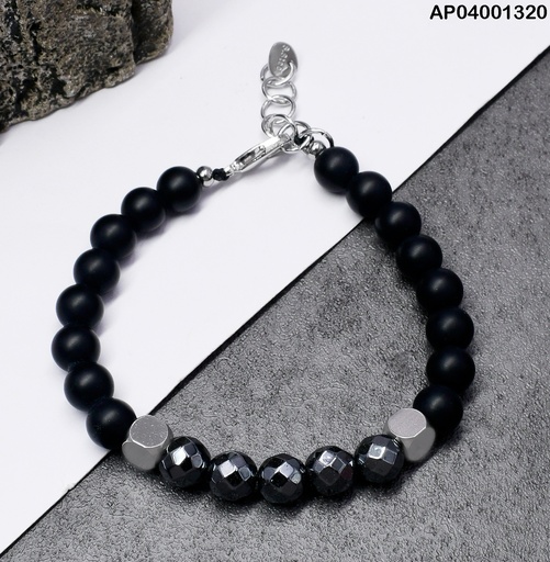 [AP04001320] PULSERA OOOO NEGRA/GRIS 081662-W177
