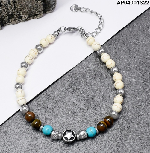 [AP04001322] PULSERA BLANCA CELESTE ESTRELLA 081664-W177