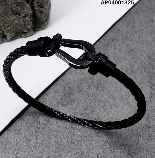 [AP04001325] PULSERA HERRADURA NEGRA 080427-112