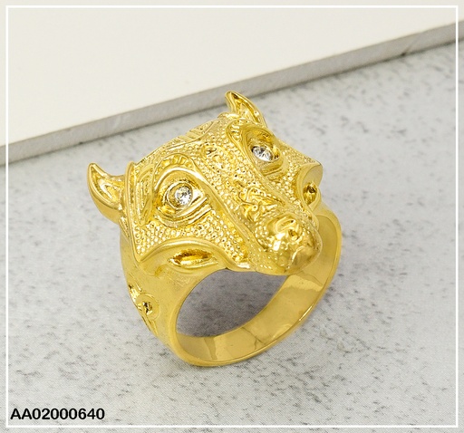 [AA02000640] ANILLO VARON DORADO CABEZA DE LOBO 080332