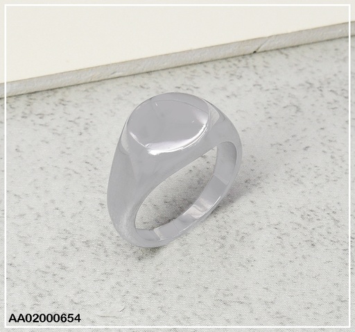 [AA02000654] ANILLO PLATEADO DE MESA OVALADA LISA 080346