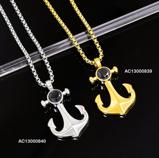 [AC13000840] CADENA PLATD. ZIRC. NEGRAS 081406-W177