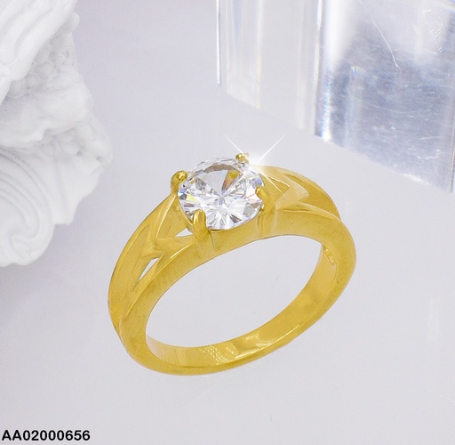 [AA02000656] ANILLO CALADO SOLITARIO DORADO 080332