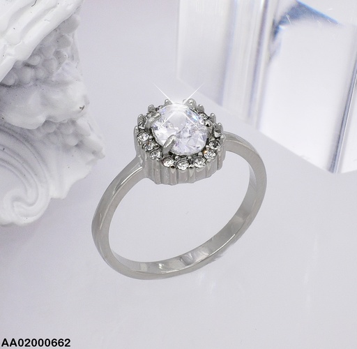 [AA02000662] ANILLO PLATEADO SOLITARIO 0803511