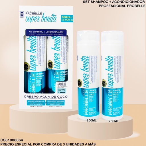 [CS01000064] KIT RIZADO AGUA CC SH Y ACOND 250ML SB PROBELLE