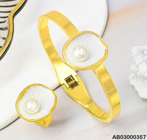 [AB03000357] BRAZALETE ANILLO OVALO PERLA 080848-152