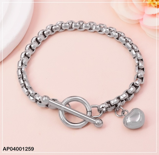 [AP04001259] PULSERA PLATD. CORAZON CAND. TYFANNI 080440-112
