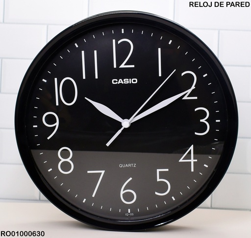 [RO01000630] RELOJ DE PARED REDONDO NEGRO CASIO IQ-05-1D