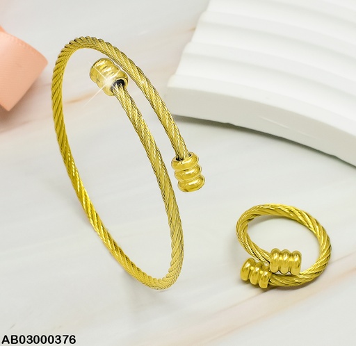 [AB03000376] BRAZALETE TORNEADO CILINDRO EXTREMOS C/ANILLO 080682