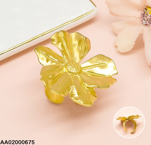 [AA02000675] ANILLO FLOR GR.PETALOS IRREGULAR RA048-131 AJUSTABLE