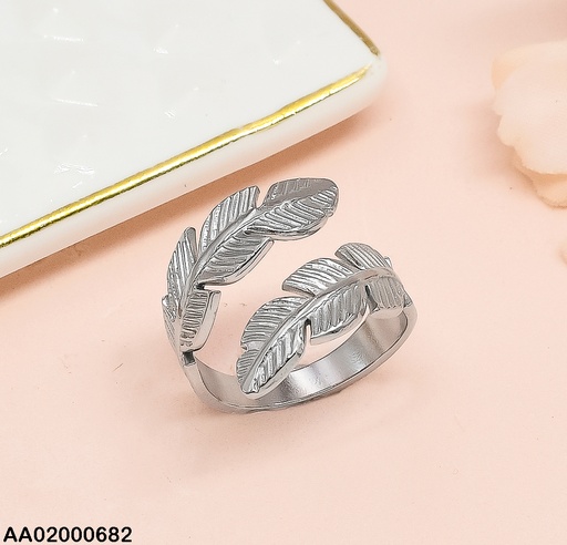 [AA02000682] ANILLO PLATEADO DE HOJAS RA059-131