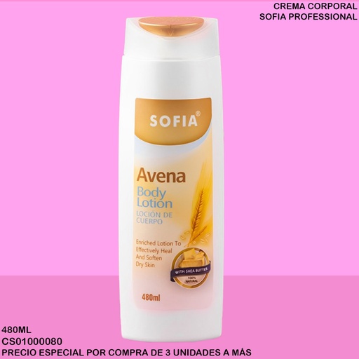[CS01000080] CREMA CORPORAL AVENA SOFIA 480ML